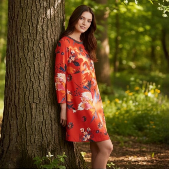 Maeve Sketched Peonies Tunic Dress by Anthropologie - Picture 6 of 15